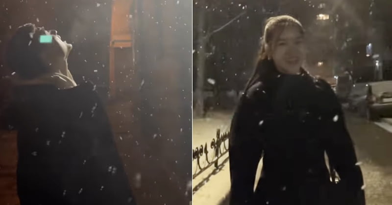 Đặng Văn Lâm và Yến Xuân vui vẻ dưới màn mưa tuyết trắng ở Nga